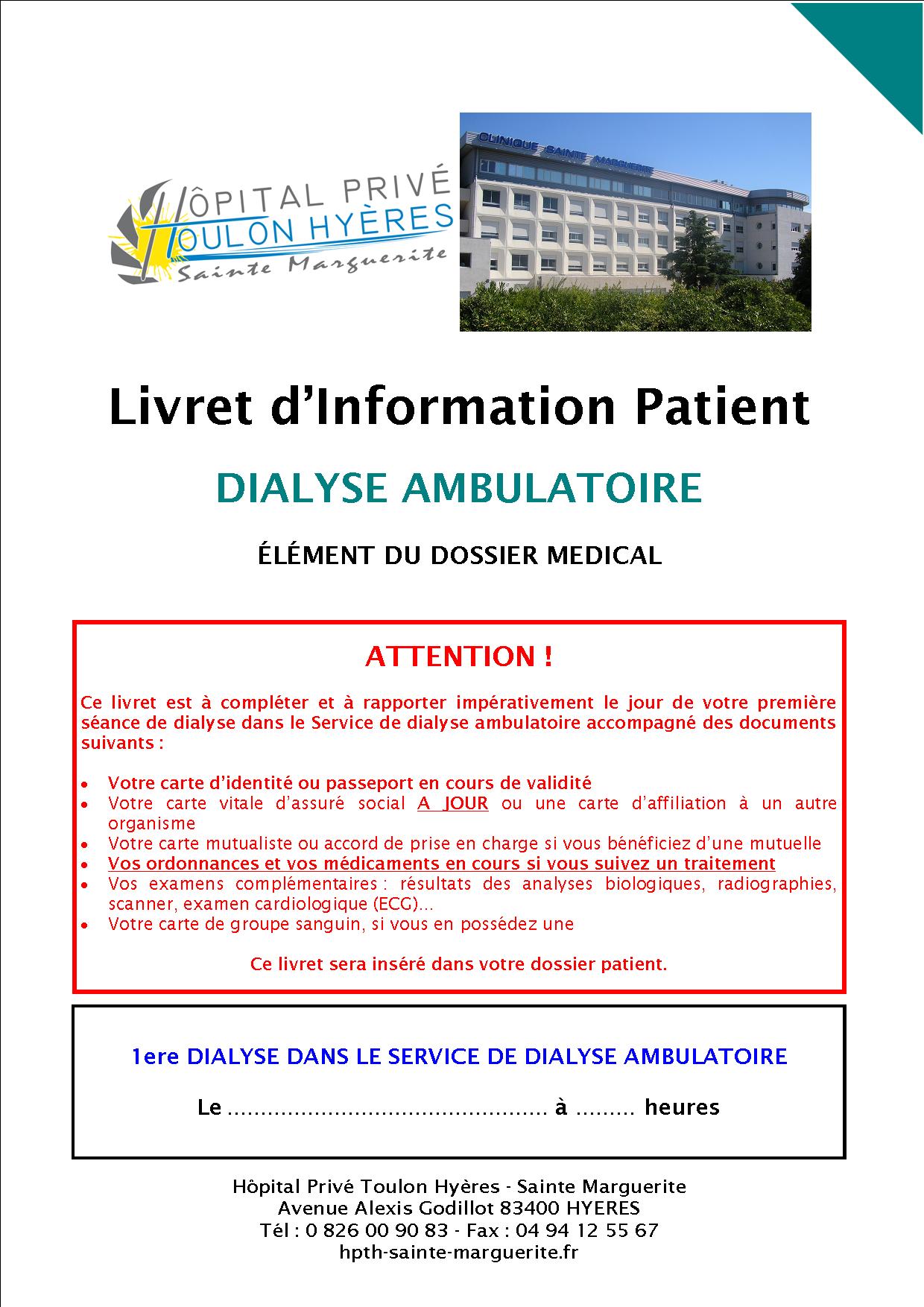 Livrets patient Hôpital privé Toulon Hyères Sainte Marguerite